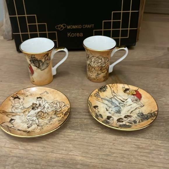 Momkid Korean Genre Painting Espresso Coffee Set Box Tourist Souvenir - Picture 2 of 9